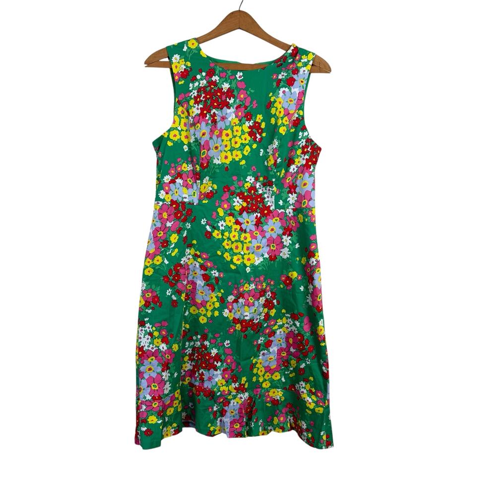 Talbots Floral Dress 8P Ruffle Wedding Guest Vacation Resort Cruise Colorful